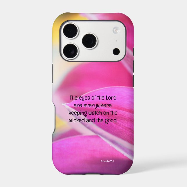 Pastel Petals Proverbs 15:3 iPhone 17 Pro Case (Back)