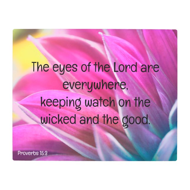 Pastel Petals Proverbs 15:3 Metal Wall Art (Front)