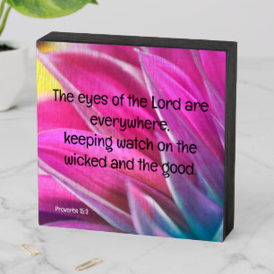 Pastel Petals Proverbs 15:3 Wooden Box Sign