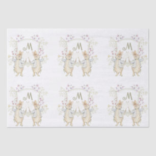 Pastel Peter the Rabbit Monogram Twins Baby Shower Tissue Paper