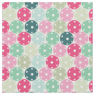 Pastel Pickleballs on white - customizable fabric