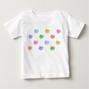 Pastel Pig Pattern Baby T-Shirt