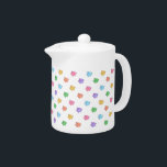Pastel Pig Pattern Teapot<br><div class="desc">pigs, pig, cute, sweet, adorable, kawaii, colorful, rainbow, multicolor, multicolored, pastel, pastels, piggies, piggy, piggys, piggie, cartoon, cartoony, pattern, nursery, child, kids, "back to school", school, kid, girl, girly , girls, children, white, pink, yellow, orange, blue, green, purple, farm, </div>
