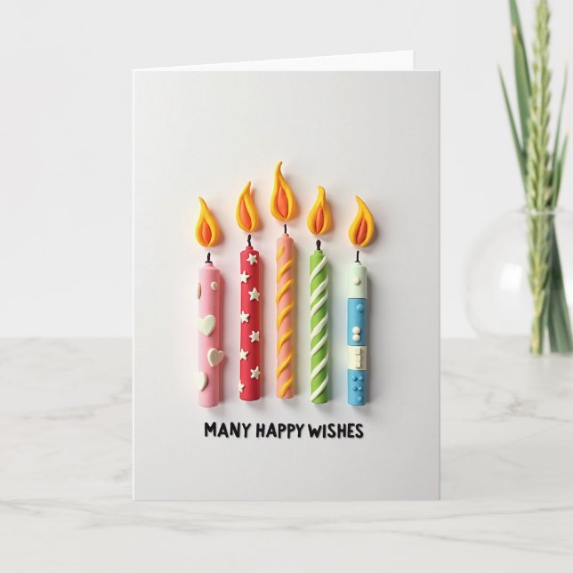 Pastel Pillar Birthday Card (Front)