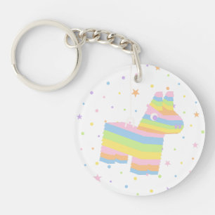 Pastel Pinata Birthday Party Favor Keychain