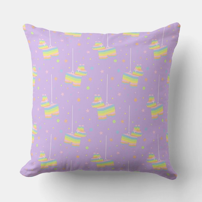 Pastel Pinata Pattern Throw Pillow (Front)