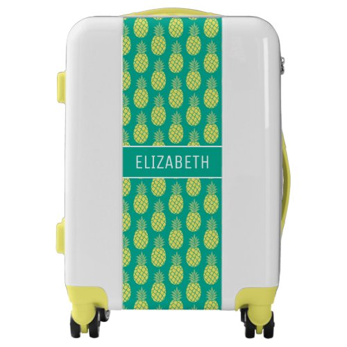 Pastel Pineapples  Add Your Name Luggage