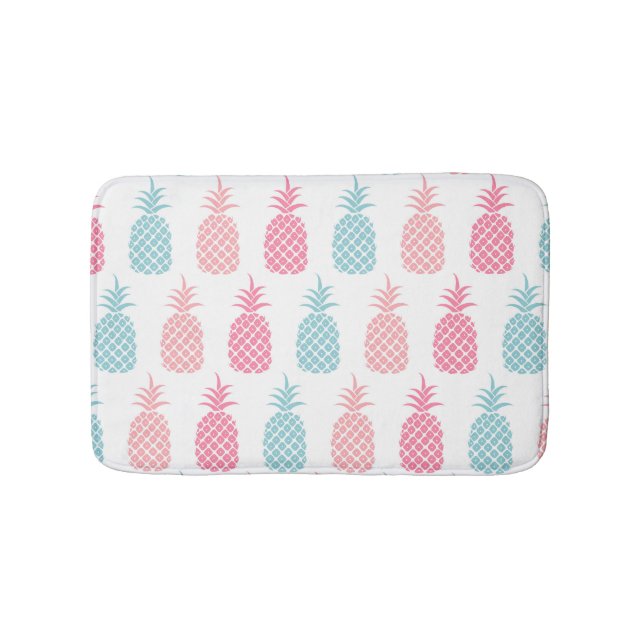 Pastel Pineapples Bathroom Mat (Front)