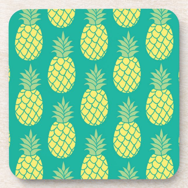 Pastel Pineapples Drink Coaster (Front)