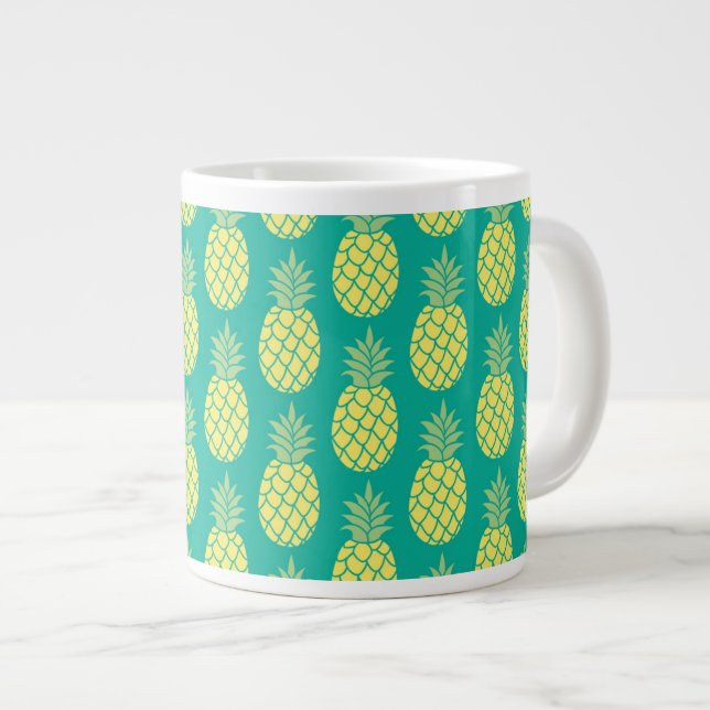 Pastel Pineapples Giant Coffee Mug (Front Right)