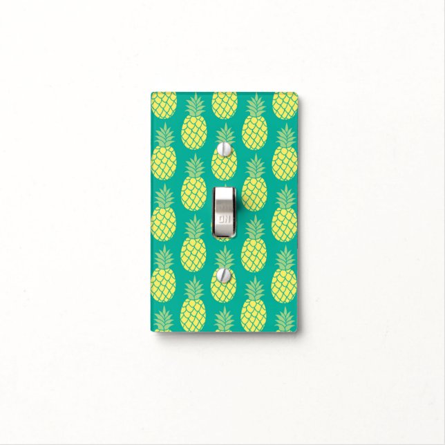Pastel Pineapples Light Switch Cover (In Situ)