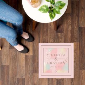 Pastel Pink Abstract Art Floor Decal