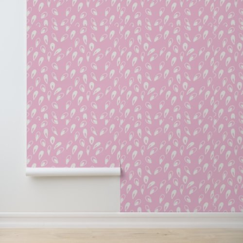 Pastel Pink Abstract Drops Pattern Wallpaper Wallpaper