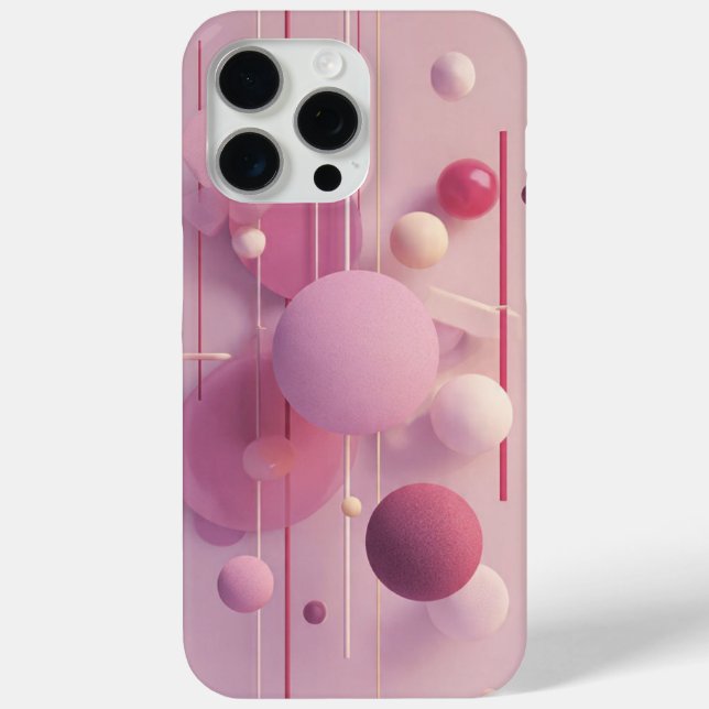 Pastel Pink Abstract Geometry Phone Sticker Case-Mate iPhone Case (Back)