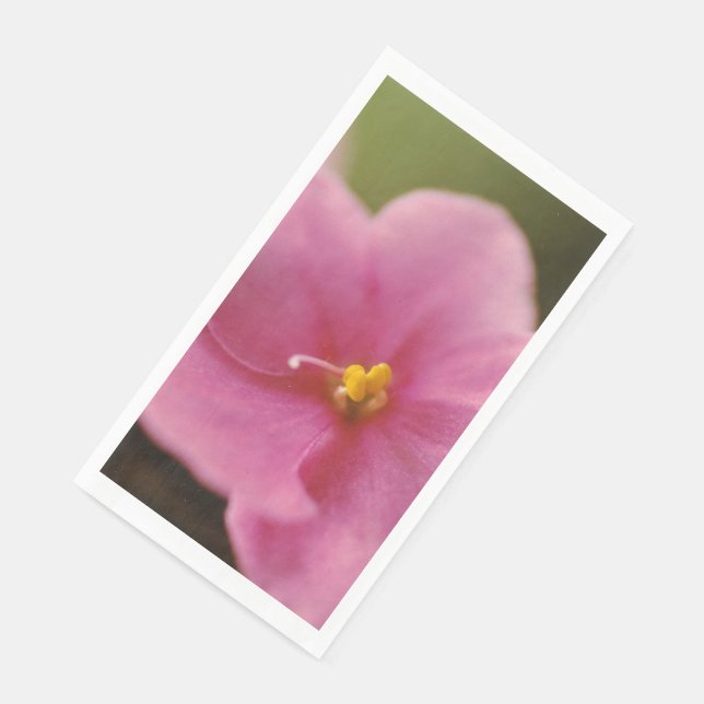Pastel Pink African Violet (Saintpaulia) Flower Paper Guest Towels (Corner)