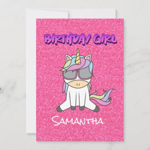 Pastel Pink Amazing Unicorn Birthday Invite