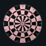 Pastel Pink And Black Dartboard With Darts<br><div class="desc">Pastel Pink And Black Dart Board</div>