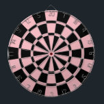 Pastel Pink And Black Dartboard With Darts<br><div class="desc">Pastel Pink And Black Dart Board</div>