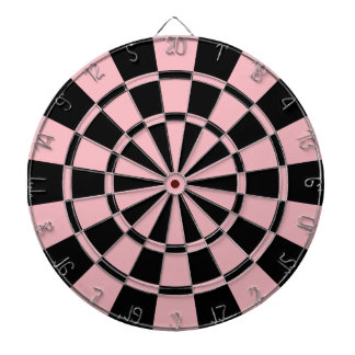 Pastel Pink And Black Dartboard With Darts