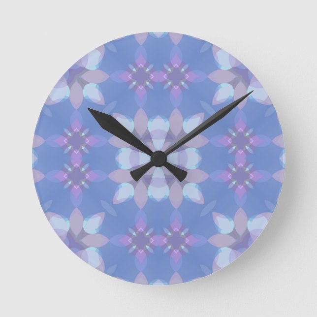 Pastel Pink and Blue #3 Round Clock (Front)