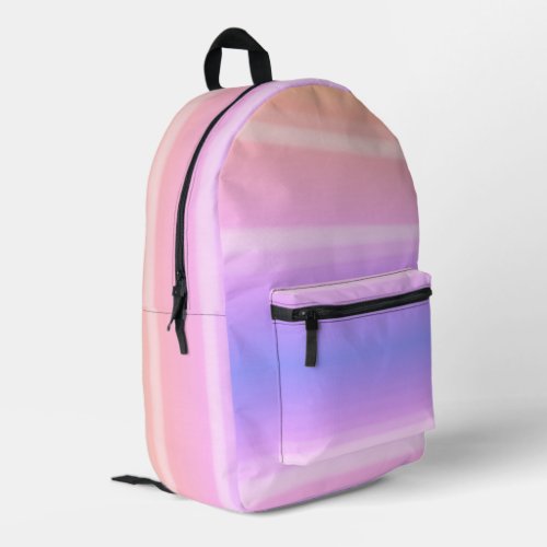 Pastel Pink and Blue Acrylic Paint Dip Technique Printed Backpack