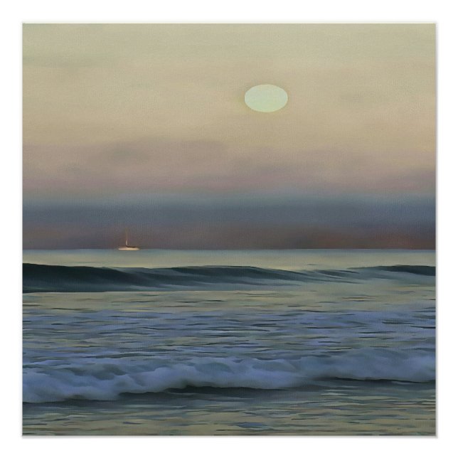 Pastel Pink and Blue Dalyan Beach Sunset  Poster (Front)