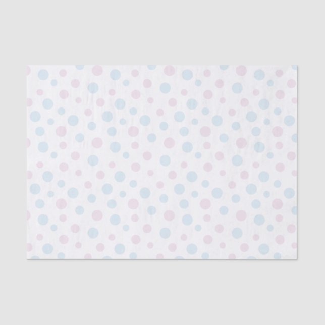 Pastel Pink and Blue Dots Tissue Paper (Front)