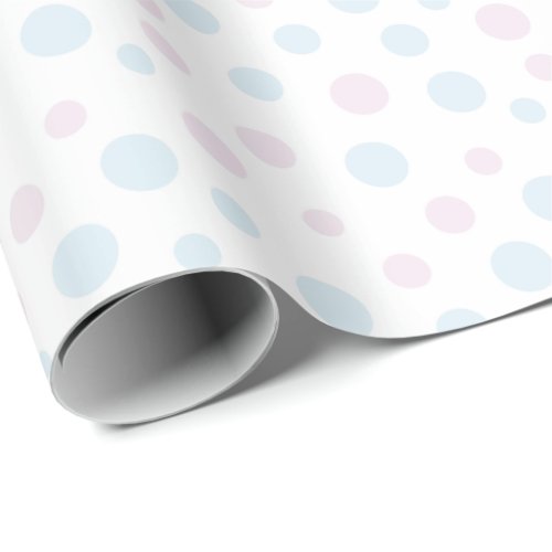 Pastel Pink and Blue Dots Wrapping Paper