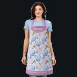 Pastel pink and blue hydrangea pattern apron<br><div class="desc">Elegant hydrangea pattern Apron. Elevate your kitchen style with our unique pattern apron. This trendy culinary essential combines fashion and function, featuring a contemporary design that adds a touch of sophistication to your cooking experience. Crafted for comfort and durability, it's the perfect accessory for culinary enthusiasts who appreciate both style...</div>