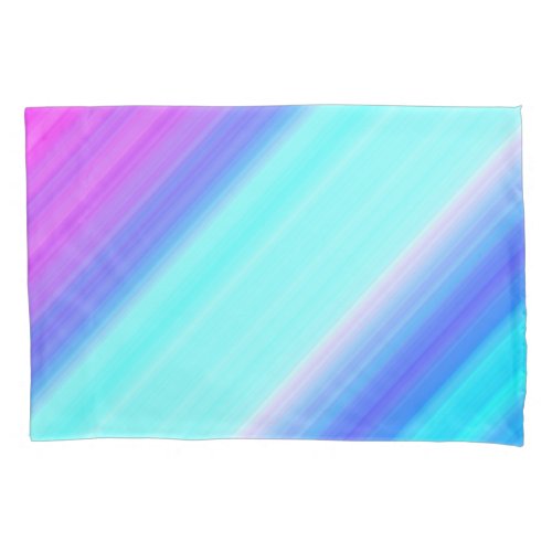 Pastel pink and blue rainbow stripe pattern pillow case