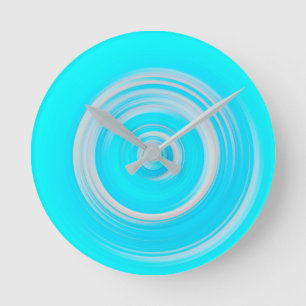 Pastel Pink and Blue Spiral Abstract Contemporary Round Clock