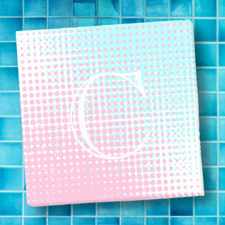 Pastel pink and blue  two-tone gradient monogram