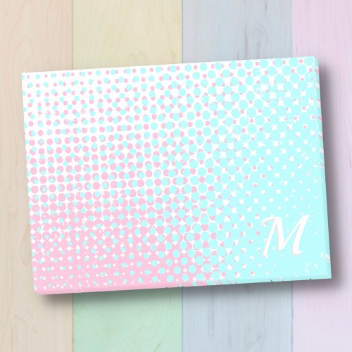 Pastel pink and blue  two_tone gradient monogram post_it notes