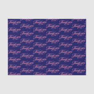Pastel Pink And Dark-blue Thank You Pattern Tissue Paper