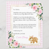 Pastel Pink and Gold Letter From The Easter Bunny (Front/Back)