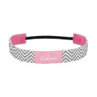 Pastel Pink and Gray Chevrons Custom Name