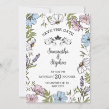 Pastel Pink and Green and Blue Save The Date