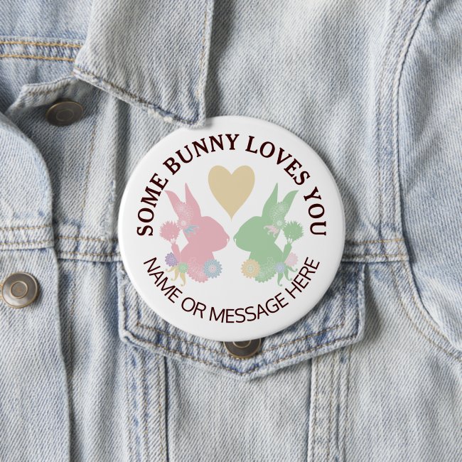 Pastel Pink and Green Bunnies with Heart Custom