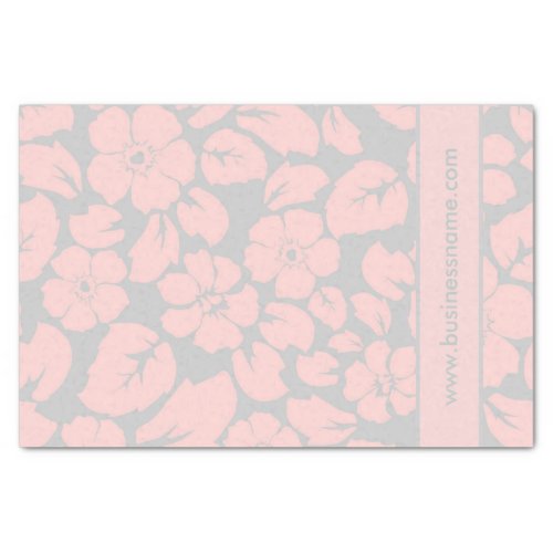 Pastel Pink and Grey Floral Custom Tissue Paper