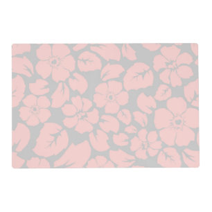 Pastel Pink and Grey Flower Pattern Placemat