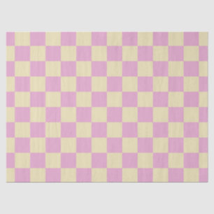 Pastel Pink and Light Yellow Checkerboard Tissue Paper