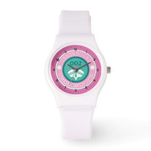 Pastel pink and minty green pickleball watch