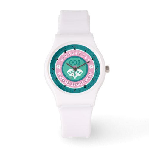 Pastel pink and minty green pickleball watch