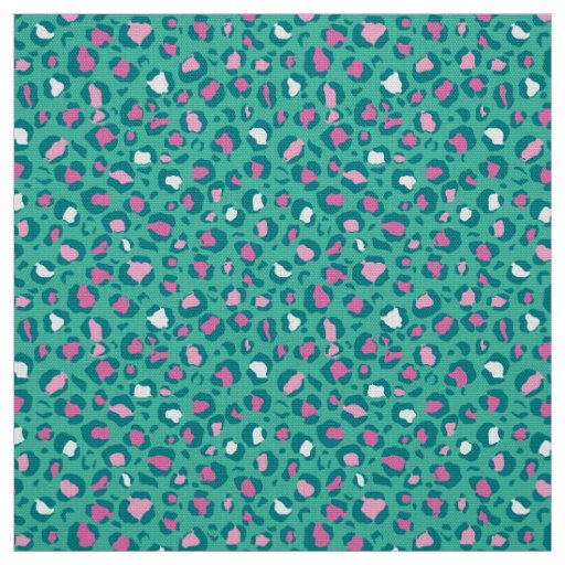 Pastel pink and minty panther fabric