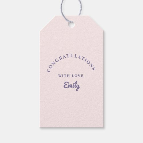 Pastel Pink and Purple CONGRATULATIONS  Gift Tags