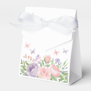 Pastel Pink and Purple Floral Butterfly Favor Boxes