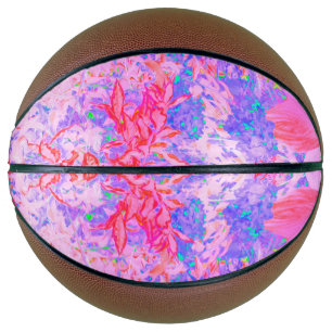 Pastel Pink and Red with Blue Hydrangea Landscape Basketball