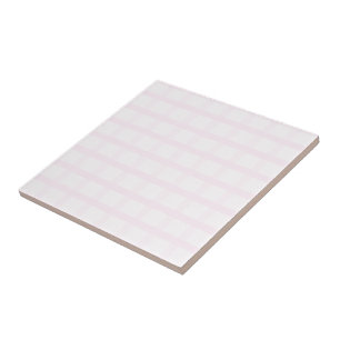 Pastel Pink And Rose Quartz Pink Gingham Pattern Ceramic Tile