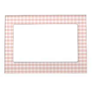 Pastel Pink and White Check Magnetic Frame