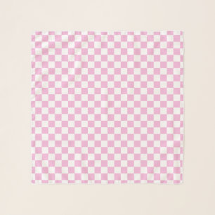 Pastel Pink and White Checkerboard Jockey Silks Scarf